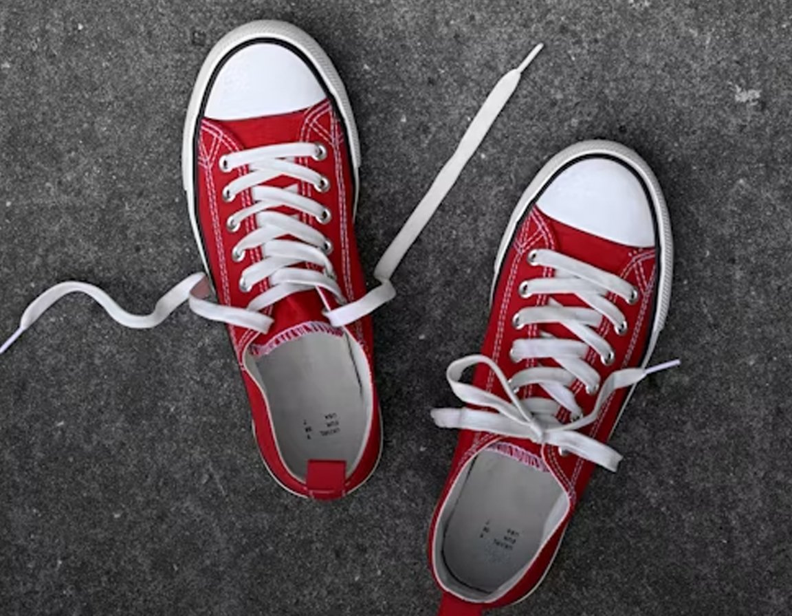 Pair of canvas school shoes