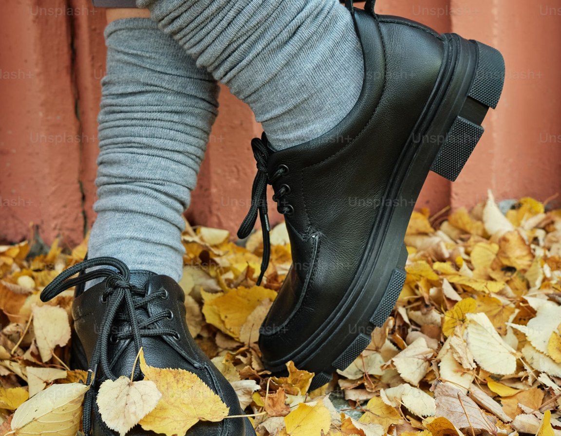 Pair of leather school shoes